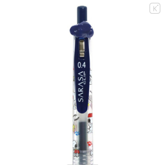 Japan Peanuts Sarasa Clip Gel Pen - Snoopy : Mascot Blue Black - 3