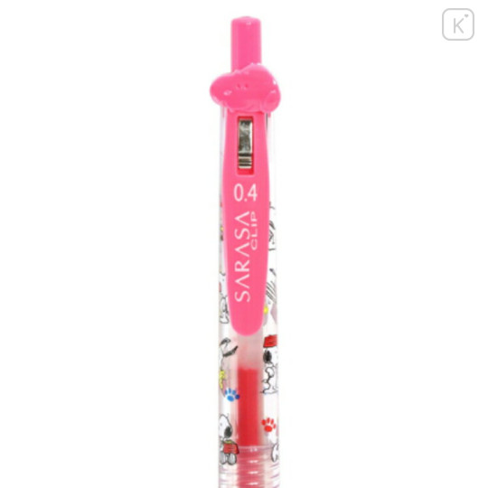 Japan Peanuts Sarasa Clip Gel Pen - Snoopy : Mascot Pink - 3