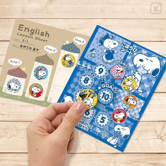 Japan Peanuts Reward Sticker 64pcs - Snoopy / English - 3