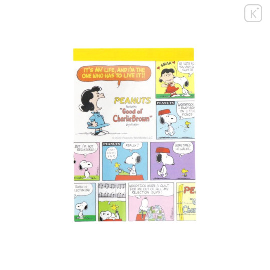 Japan Peanuts Mini Notepad - Snoopy / Comic One Phrase - 1