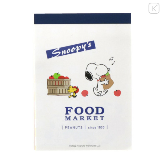 Japan Peanuts Mini Notepad - Snoopy / Delicious Food Market Apple - 1
