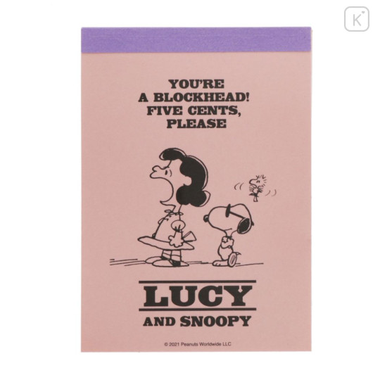 Japan Peanuts Mini Notepad - Snoopy & Lucy - 1
