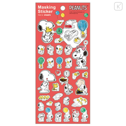 Japan Peanuts Masking Sticker - Snoopy / Red - 1