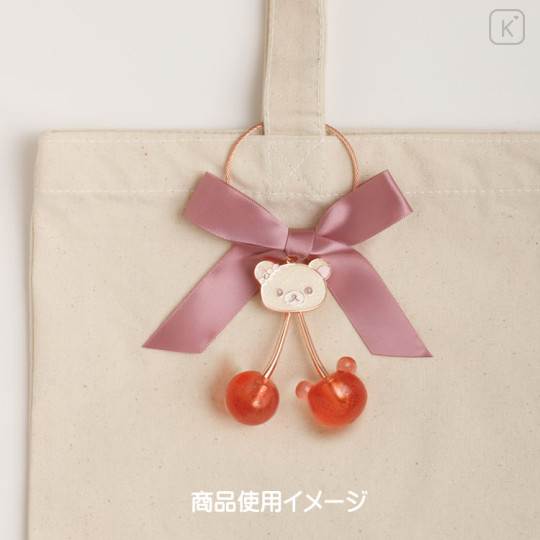 Japan San-X Ribbon Keychain - Korilakkuma / Jewel Cherry - 3