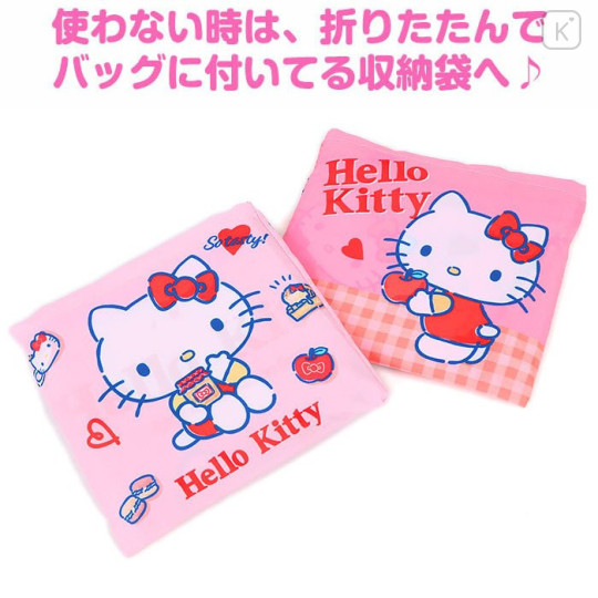 Japan Sanrio Antibacterial Deodorant Eco Bag 2pcs Set - Hello Kitty / White & Red - 4