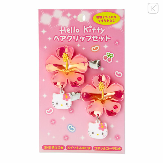 Japan Sanrio Hair Clip Set - Hello Kitty : Tokimeki Heisei Kogal - 1