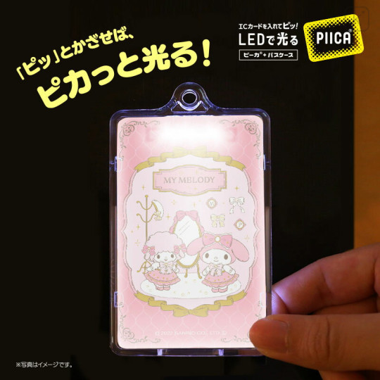 Japan Sanrio Piica LED IC Card Case - My Melody & Sweet Piano - 1