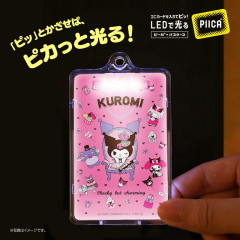 Japan Sanrio Piica LED IC Card Case - Kuromi / Pink
