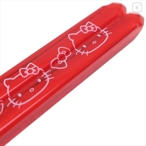 Japan Sanrio Transparent Chopsticks 23cm - Hello Kitty - 3