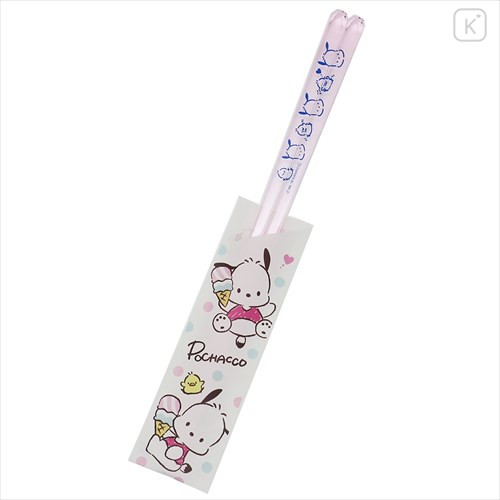 Japan Sanrio Transparent Chopsticks 23cm - Pochacco - 1