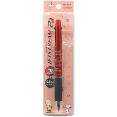 Japan Peanuts Jetstream 2+1 Multi Pen & Mechanical Pencil - Snoopy / Red Happy Hoilday