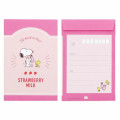 Japan Peanuts Letter Writing Set - Snoopy / Strawberry Milk - 3