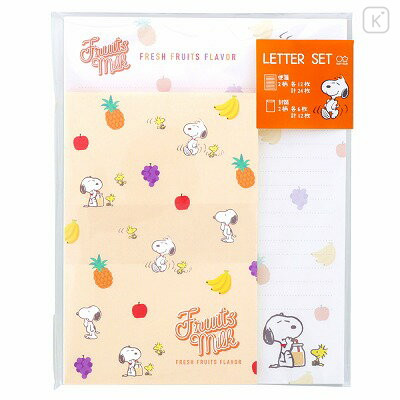 Japan Peanuts Letter Writing Set - Snoopy / Fruit Milk - 1