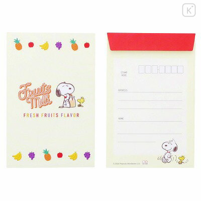 Japan Peanuts Letter Writing Set - Snoopy / Fruit Milk - 4