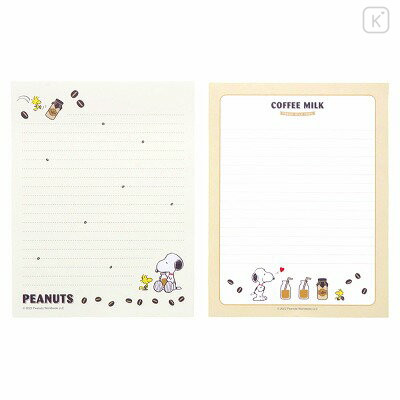 Japan Peanuts Letter Writing Set - Snoopy / Coffee Milk - 2
