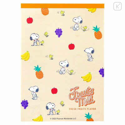 Japan Peanuts A6 Notepad - Snoopy / Fruit Milk - 1