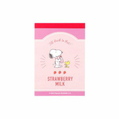 Japan Peanuts Mini Notepad - Snoopy / Strawberry Milk