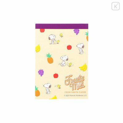 Japan Peanuts Mini Notepad - Snoopy / Fruit Milk - 1