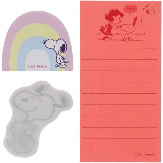Japan Peanuts Sticky Note with Clear Case - Snoopy / Pink - 5