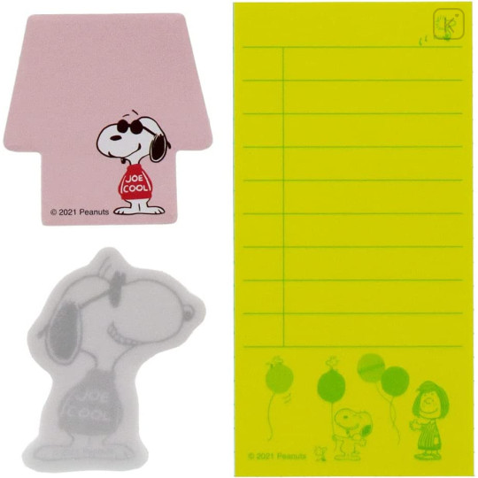 Japan Peanuts Sticky Note with Clear Case - Snoopy / Mint Geen - 5