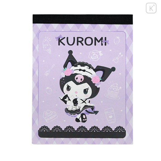 Japan Sanrio Mini Notepad - Kuromi / Tsundere Cafe - 1