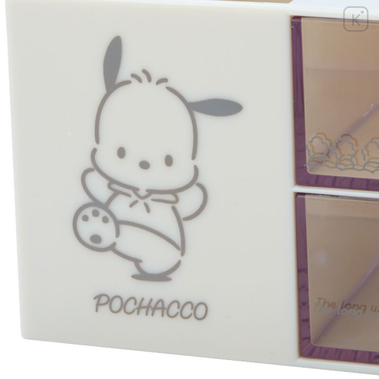 Japan Sanrio Plastic Chest with Pen Stand - Pochacco / Calm Color - 3