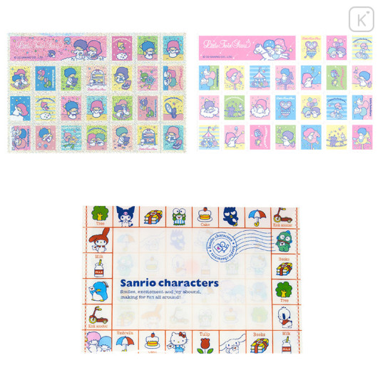 Japan Sanrio Stamp Sticker File Set - Little Twin Stars - 1