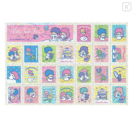 Japan Sanrio Stamp Sticker File Set - Little Twin Stars - 3