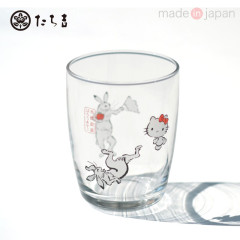 Japan Sanrio Tachikichi Choju Jinbutsu Giga Glass - Hello Kitty / Sumo
