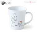 Japan Sanrio Tachikichi Choju Jinbutsu Giga Mug - Hello Kitty : Bow Play - 1