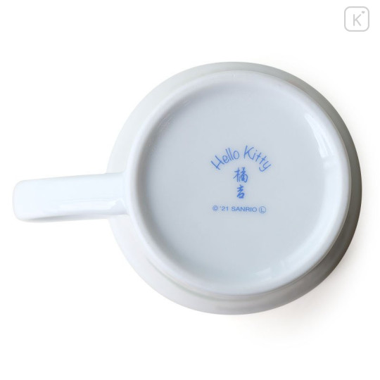 Japan Sanrio Tachikichi Choju Jinbutsu Giga Mug - Hello Kitty : Bow Play - 7