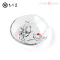Japan Sanrio Tachikichi Choju Jinbutsu Giga Small Plate - Hello Kitty / Bow Play - 1