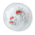 Japan Sanrio Tachikichi Choju Jinbutsu Giga Small Plate - Hello Kitty / Apple - 3