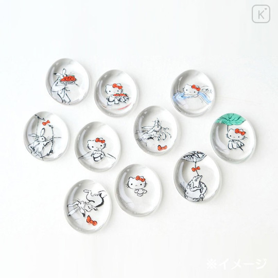 Japan Sanrio Tachikichi Choju Jinbutsu Giga Chopstick Rest Set - Hello Kitty : Bow Play - 7