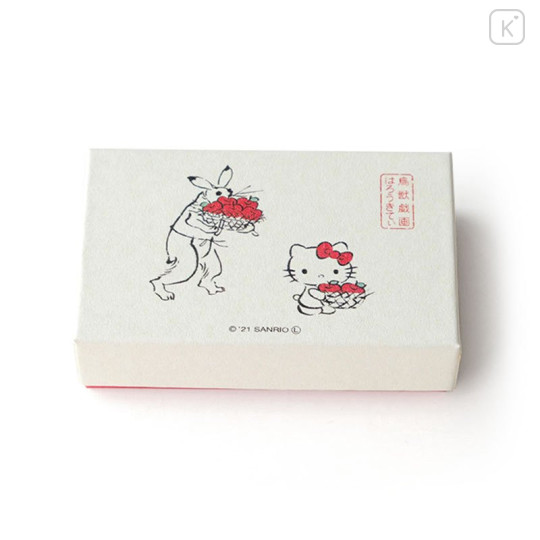Japan Sanrio Tachikichi Choju Jinbutsu Giga Chopstick Rest Set - Hello Kitty / Apple - 5