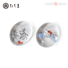 Japan Sanrio Tachikichi Choju Jinbutsu Giga Chopstick Rest Set - Hello Kitty / Playing Water