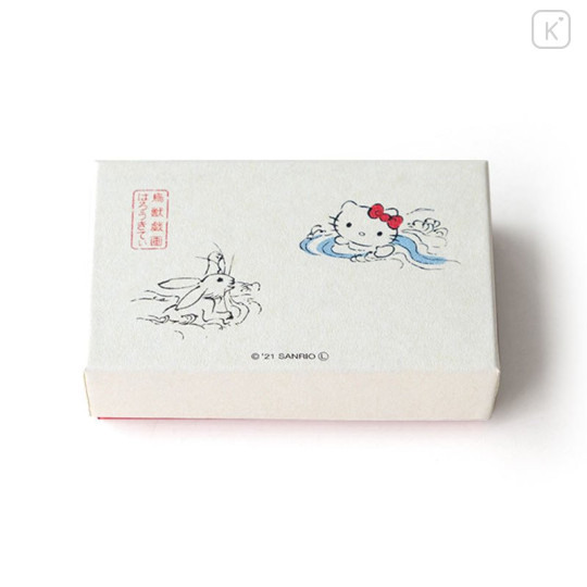 Japan Sanrio Tachikichi Choju Jinbutsu Giga Chopstick Rest Set - Hello Kitty / Playing Water - 5