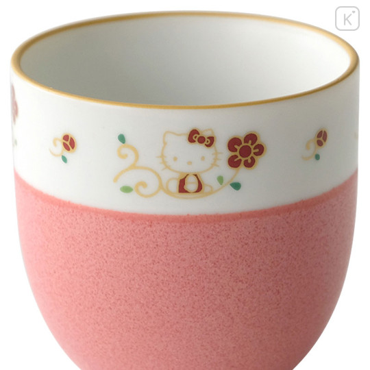 Japan Sanrio Tachikichi Flower Painting Tea Cup - Hello Kitty - 3