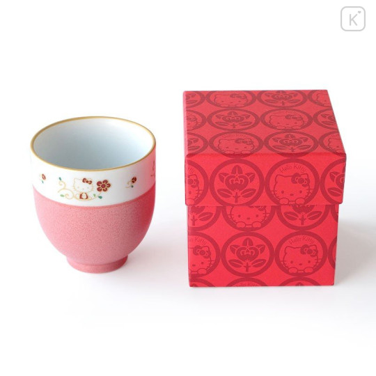 Japan Sanrio Tachikichi Flower Painting Tea Cup - Hello Kitty - 5