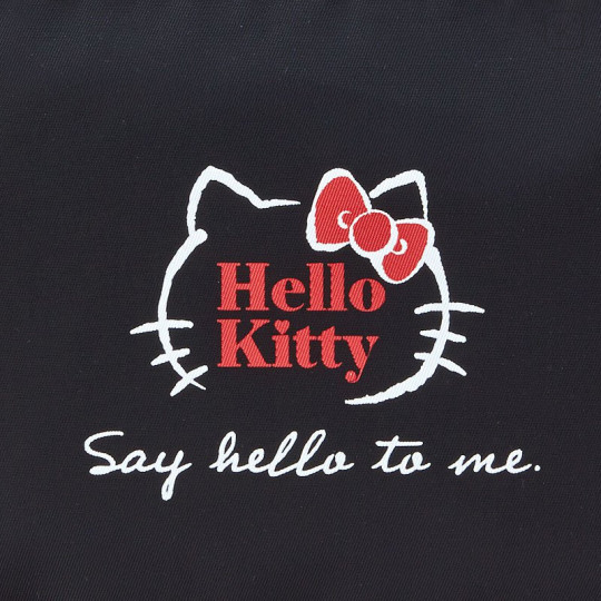 Japan Sanrio Flat Pouch - Hello Kitty / Simple Black - 4