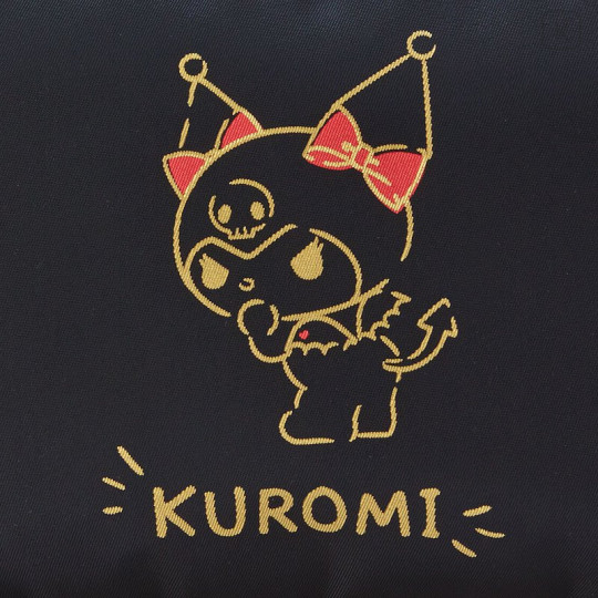 Japan Sanrio Flat Pouch - Kuromi / Simple Black - 4