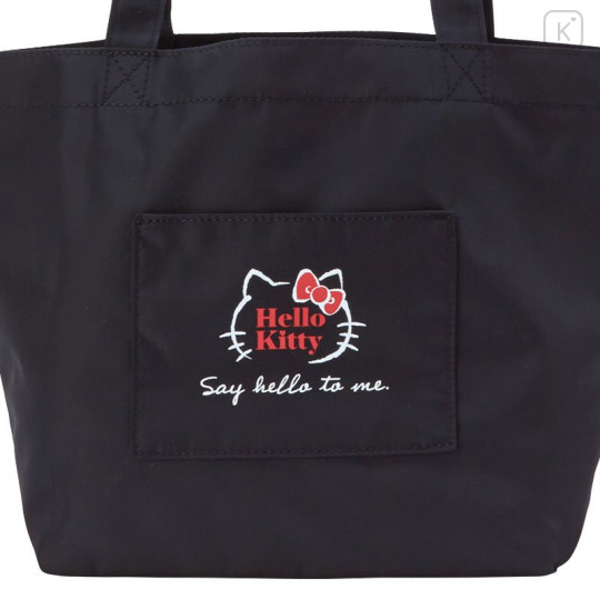 Japan Sanrio Tote Bag - Hello Kitty / Simple Black - 4