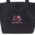 Japan Sanrio Tote Bag - Hello Kitty / Simple Black - 4