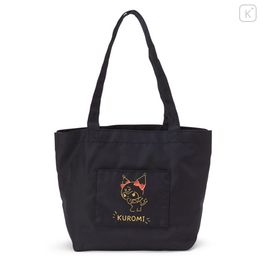 Japan Sanrio Tote Bag - Kuromi / Simple Black | Kawaii Limited