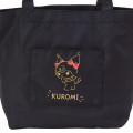 Japan Sanrio Tote Bag - Kuromi / Simple Black - 4