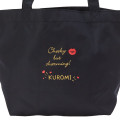 Japan Sanrio Tote Bag - Kuromi / Simple Black - 5