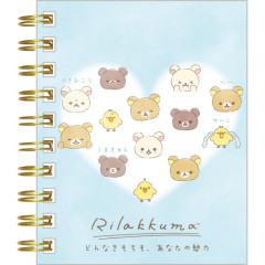 Japan San-X Mini Twin Ring Notebook - Rilakkuma / Snuggling Up To You B