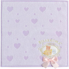 Japan San-X Mini Towel - Rilakkuma / Heart Purple