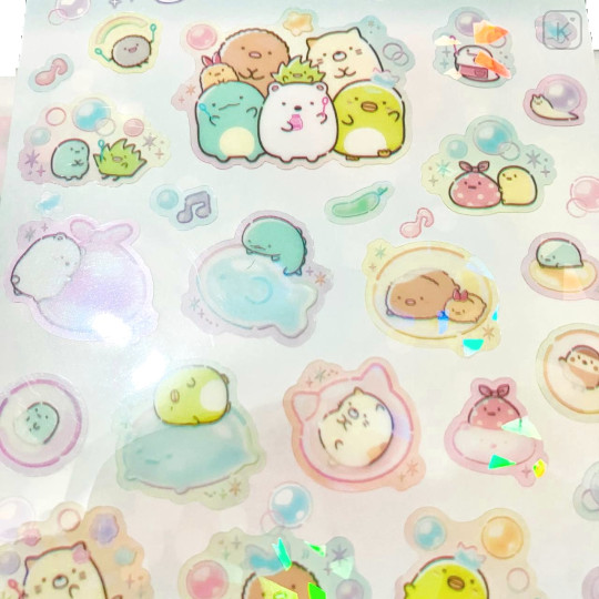 Japan San-X Kira Holo Seal Hologram Sticker - Sumikko Gurashi / Soap Bubble - 2
