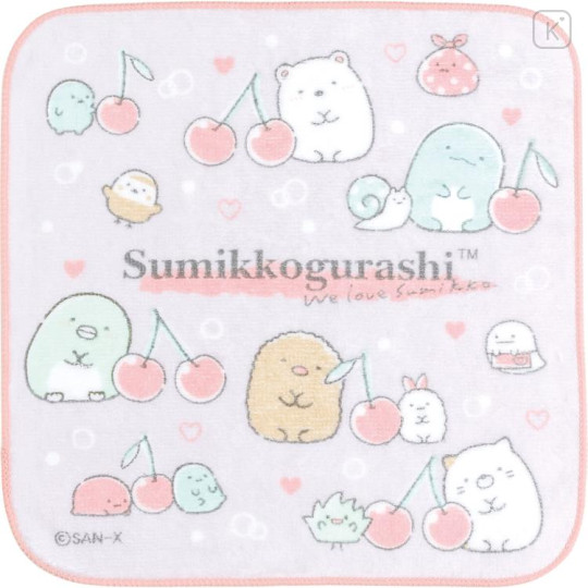 Japan San-X Petite Towel - Sumikko Gurashi / Cherry - 1